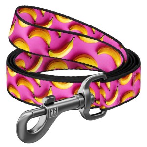 WAUDOG Smycz Nylon Banany Róż L-XXL 25mm 122cm