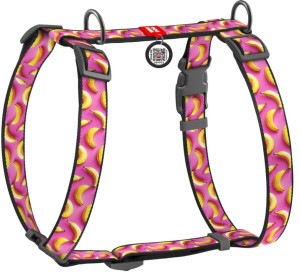WAUDOG Szelki Nylon Guard z QR Banany Różowe L 25mm 60-100cm