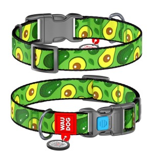 WAUDOG Obroża Nylon z QR Awokado M 20mm 28-40cm