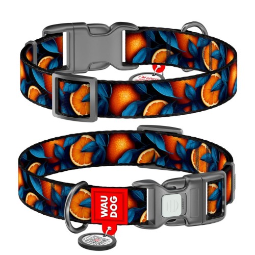 WAUDOG Obroża Nylon z QR Pomarańcze L 25mm 33-49cm