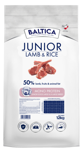 Baltica Monoprotein Junior Puppy Lamb Rice L/XL 12kg