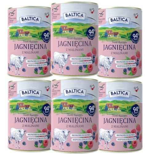 Baltica Mokra Jagnięcina Maliny 6x400g