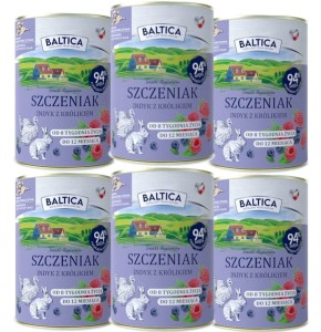 Baltica Mokra Szczenięta Indyk Królik 6x400g