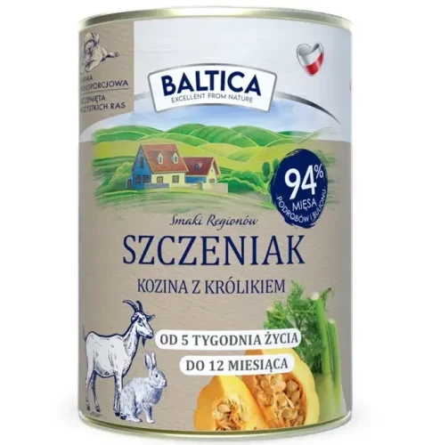 Baltica Mokra Szczenięta Kozina Królik 400g