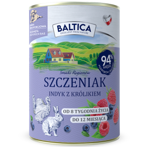 Baltica Mokra Szczenięta Indyk Królik 400g