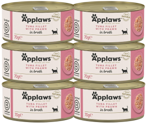 Applaws Cat Tin Adult Tuna Fillet Prawn 6x70g
