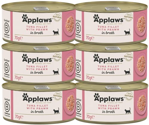 Applaws Cat Tin Adult Tuna Fillet Prawn 6x70g