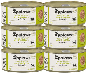 Applaws Cat Tin Adult Tuna Fillet Seaweed 6x70g