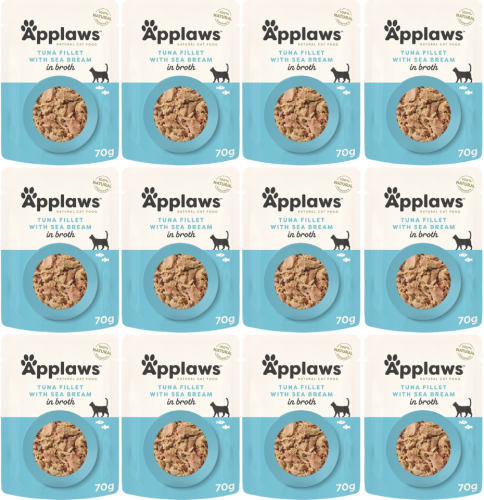 Applaws Cat Pouch Broth Adult Tuna Sea Bream 12x70g