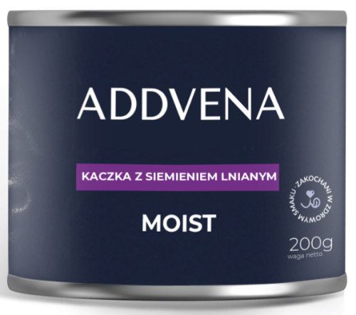 Addvena Moist Kaczka siemie lniane i buraki 200g