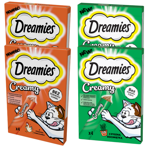 DREAMIES Creamy Przysmak Kurczak + Kocimiętka 4x10g 4szt