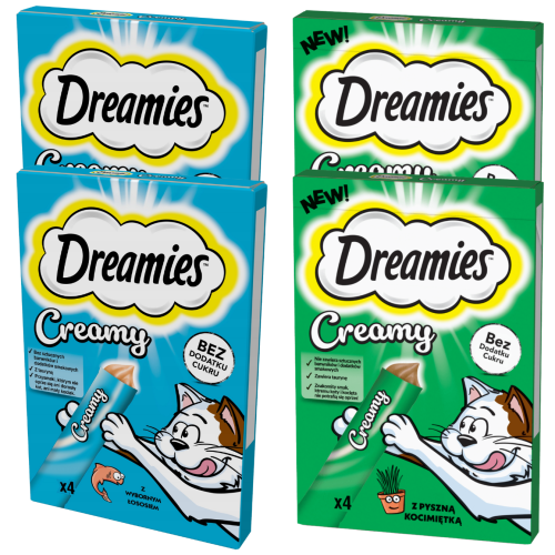 DREAMIES Creamy Przysmak Łosoś + Kocimiętka 4x10g 4szt