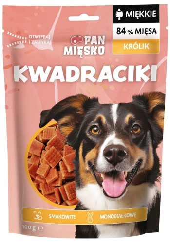 Pan Mięsko Pies Przysmak Kwadraciki Królik 100g
