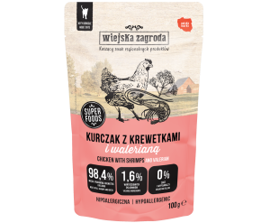 Wiejska Zagroda Kot Mokra Kurczak z Krewetkami 100g