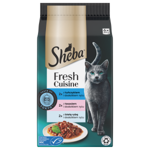 Sheba Mini Sos Tuńczyk Łosoś Biała Ryba 6x50g