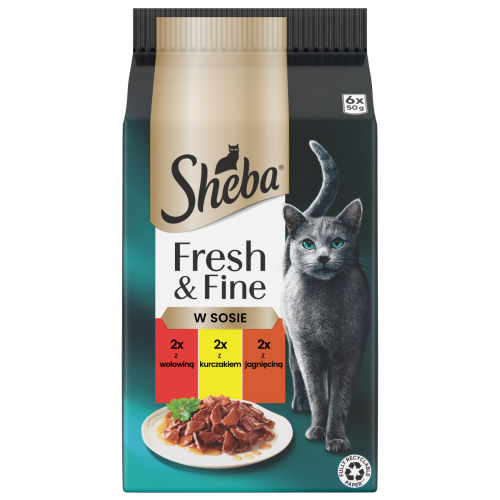 Sheba Mini Sos Wołowina Kurczak Jagnięcina 6x50g