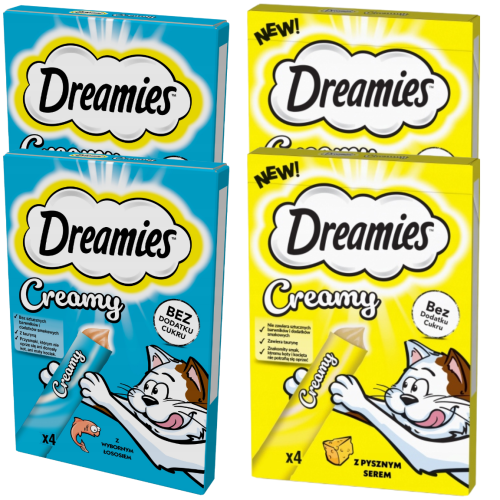 DREAMIES Creamy Przysmak Łosoś + Ser 4x10g 4szt
