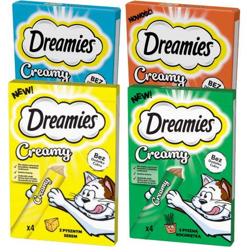 DREAMIES Creamy Przysmak mix 4x10g 4szt