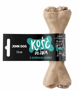 JohnDog Kość z końskiej skóry 12cm