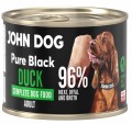 John Dog Pure Black Adult Kaczka 6x200g