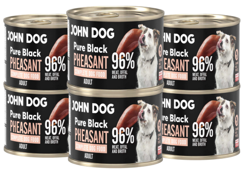John Dog Pure Black Adult Bażant 6x200g