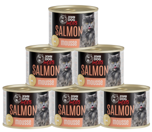 JohnDog For cats Mousse łosoś mus 6x200g
