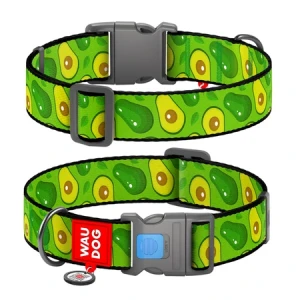 WAUDOG Obroża Nylon z QR Awokado XXL 35mm 46-70cm