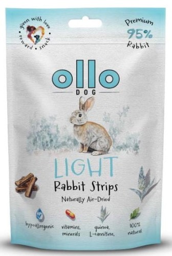 Ollo Air Dried Light Rabbit Strips 80g