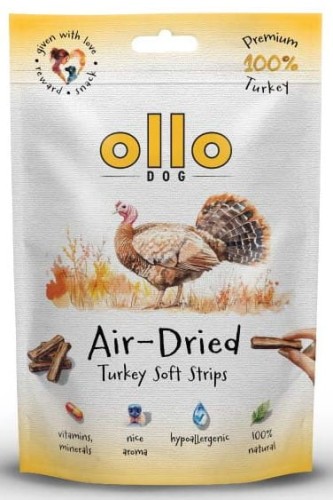 Ollo Air Dried Turkey Strips 80g