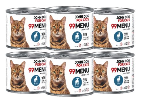 JohnDog ForCat 99 Menu Adult Jagnięcina 6x200g