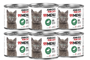 JohnDog ForCat 99 Menu Kitten Królik 6x200g