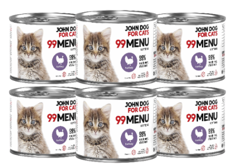 JohnDog ForCat 99 Menu Kitten Indyk 6x200g