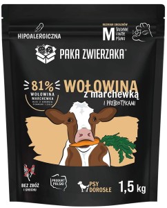 Paka Zwierzaka Sucha Wołowina Marchewka M 1,5kg