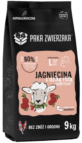 Paka Zwierzaka Sucha Puppy Jagnięcina Dzika Róża L 9kg