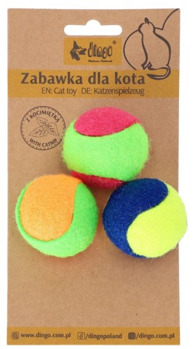 Dingo Zabawka dla kota Piłka Kotenisówki 3szt