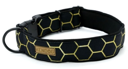 KENDOG Czarne Plastry Miodu Obroża M 3cm 41-66 cm