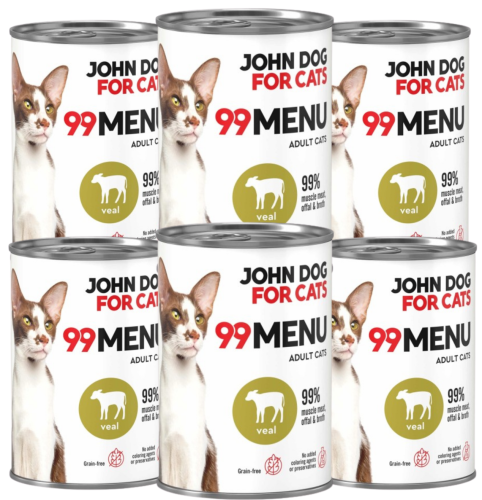 JohnDog ForCat 99 Menu Adult Cielęcina 6x400g