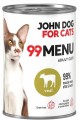 JohnDog ForCat 99 Menu Adult Cielęcina 6x400g