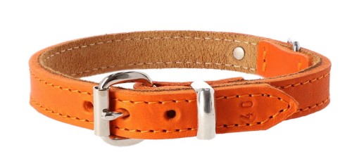 Dingo Obroża Skórzana Soft 1,6/40cm Pomarańczowy