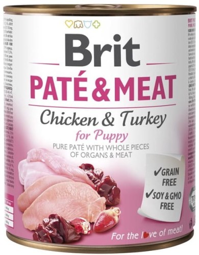 BRIT Pate & Meat Chicken/Turkey Puppy 800g