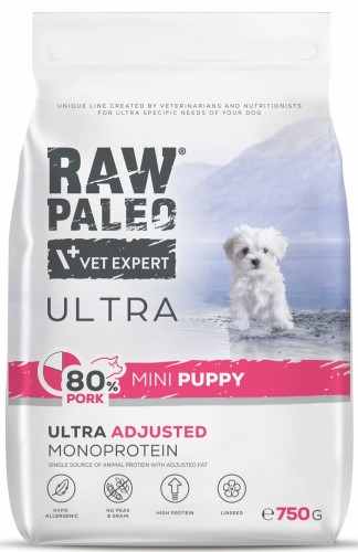 VetExpert Raw Paleo Ultra PORK Mini Puppy 750g