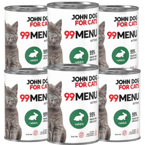 JohnDog ForCat 99 Menu Kitten Królik 6x400g