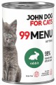 JohnDog ForCat 99 Menu Kitten Królik 6x400g