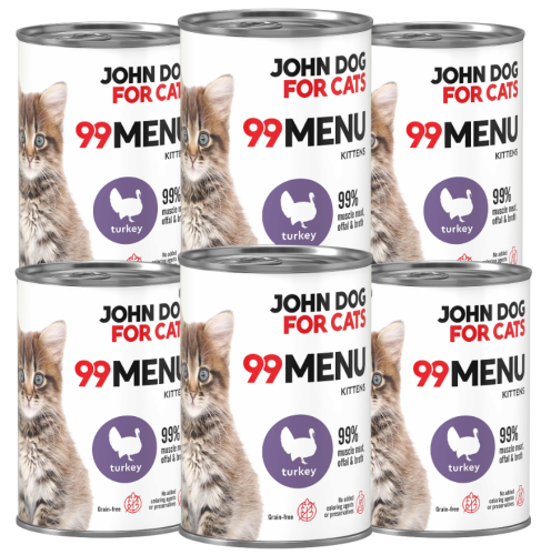 JohnDog ForCat 99 Menu Kitten Indyk 6x400g