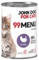 JohnDog ForCat 99 Menu Kitten Indyk 6x400g
