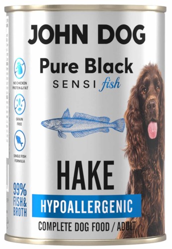 John Dog Pure Black Sensi Hypoallergenic Morszczuk 400g