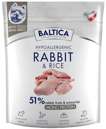 Baltica Monoprotein Adult Rabbit Rice XS/S 1kg