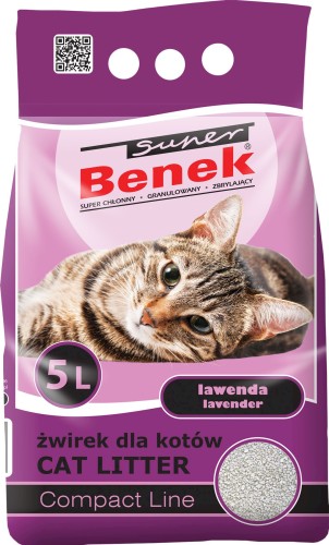 SUPER BENEK Żwirek bentonitowy Compact Lawenda 5L