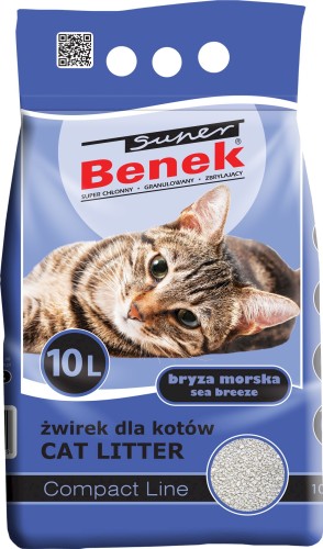 SUPER BENEK Żwirek bentonitowy Compact Morska Bryza 10L