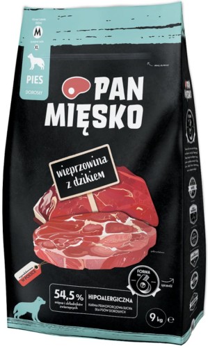Pan Mięsko Adult M Wieprzowina z Dzikiem 9kg